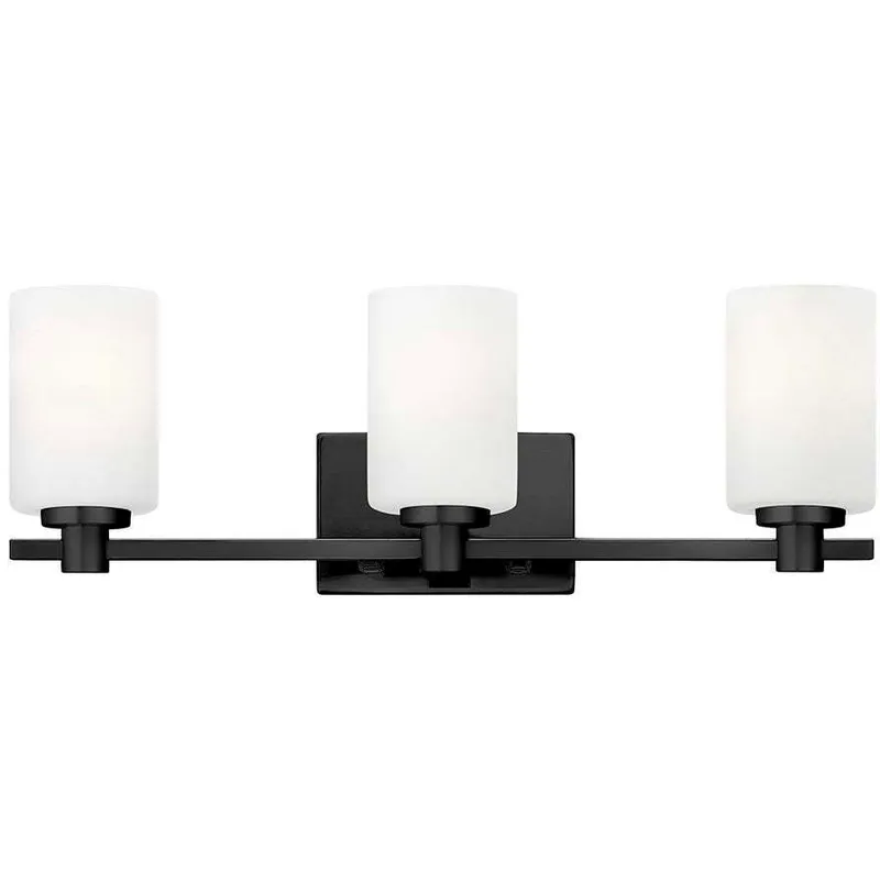Karlie 3 Light 22.5 inch Black Bath Light Wall Light