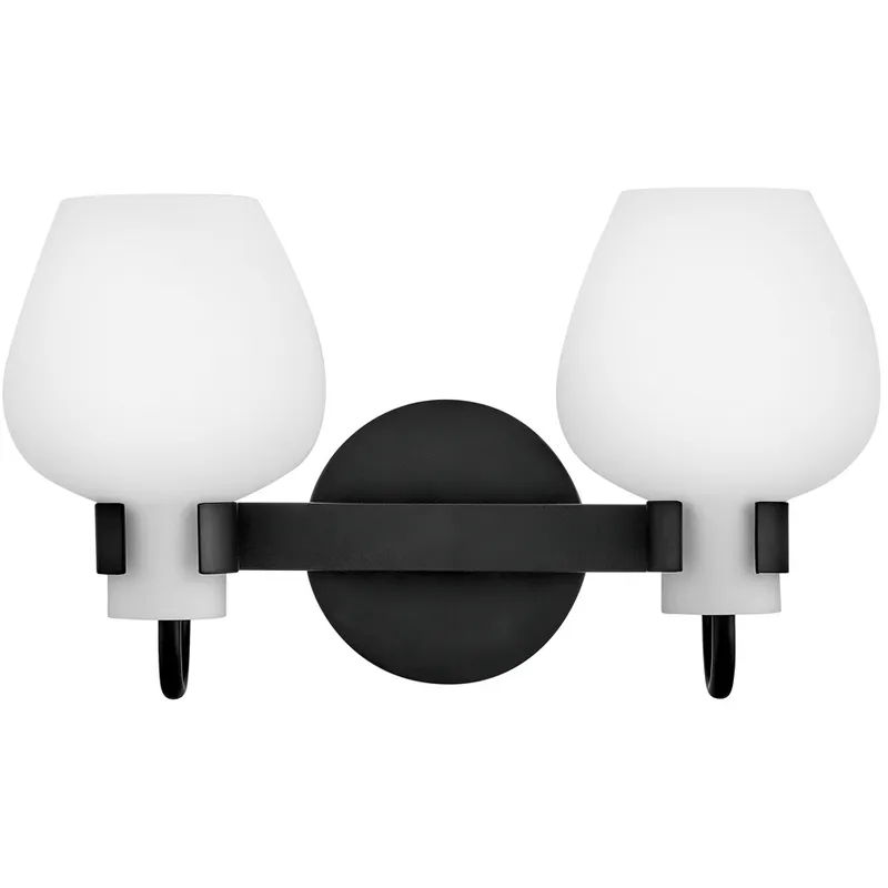 Sylvie 2 Light 14.75 inch Black Bath Light Wall Light