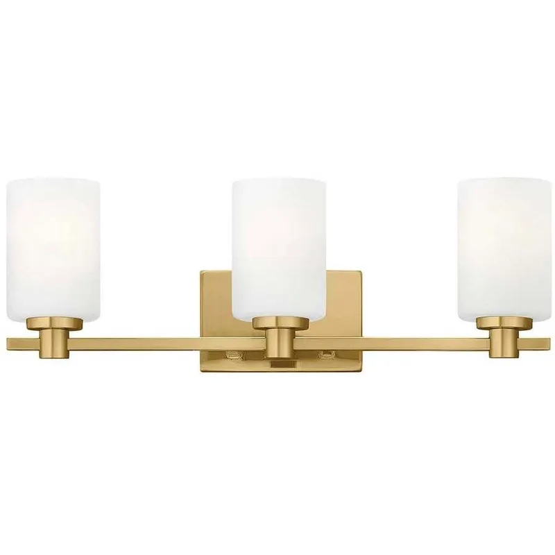 Karlie 3 Light 22.5 inch Lacquered Brass Bath Light Wall Light