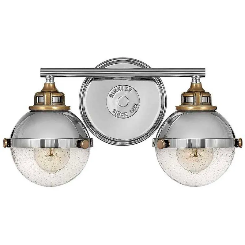 Fletcher 2 Light 16 inch Polished Nickel with Heritage Brass Vanity Light Wall Light