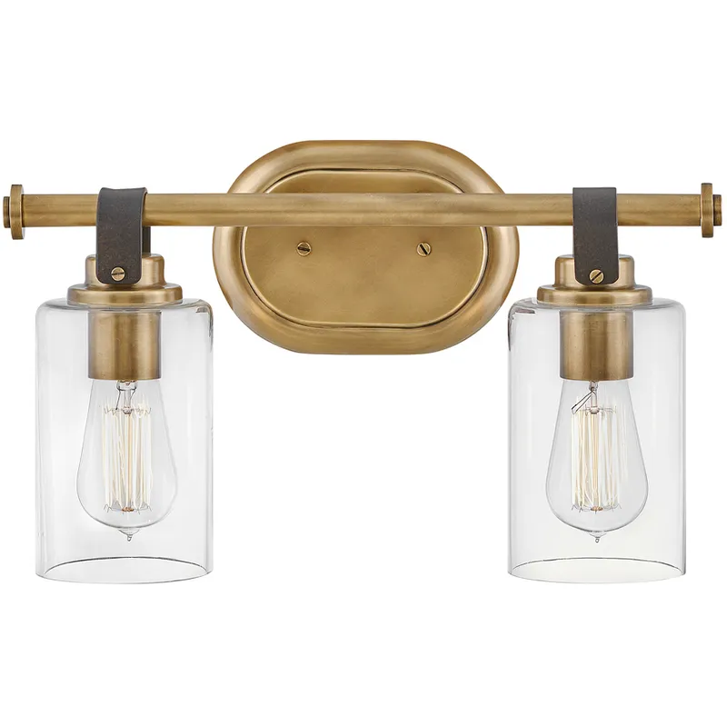 Halstead 2 Light 16 inch Heritage Brass Vanity Light Wall Light