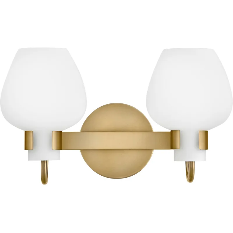 Sylvie 2 Light 14.75 inch Heritage Brass Bath Light Wall Light