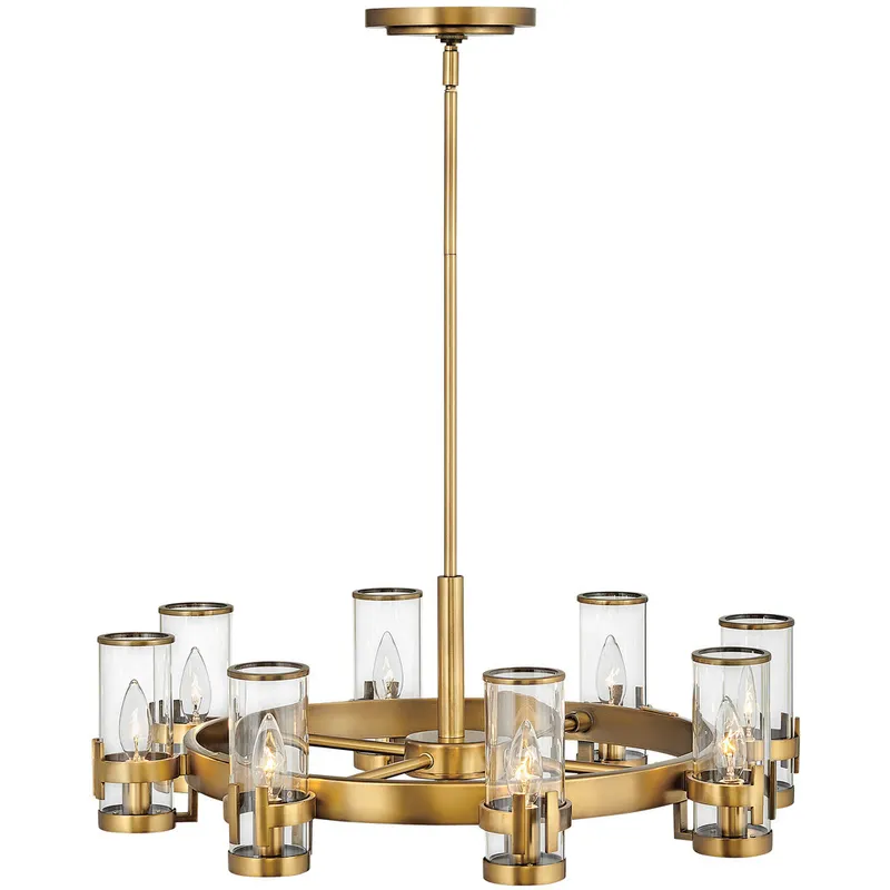 Reeve 8 Light 27 inch Heritage Brass Indoor Chandelier Ceiling Light