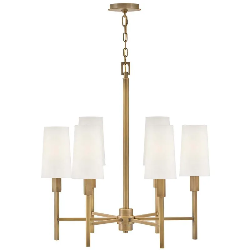 Fenwick 6 Light 28 inch Heritage Brass Chandelier Ceiling Light