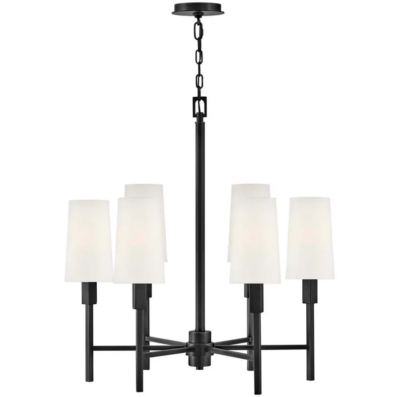 Fenwick 6 Light 28 inch Black Chandelier Ceiling Light