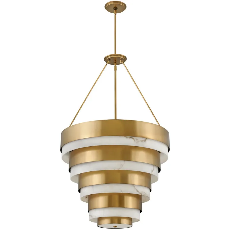 Lisa McDennon Echelon 8 Light 27.25 inch Heritage Brass Indoor Chandelier Ceiling Light