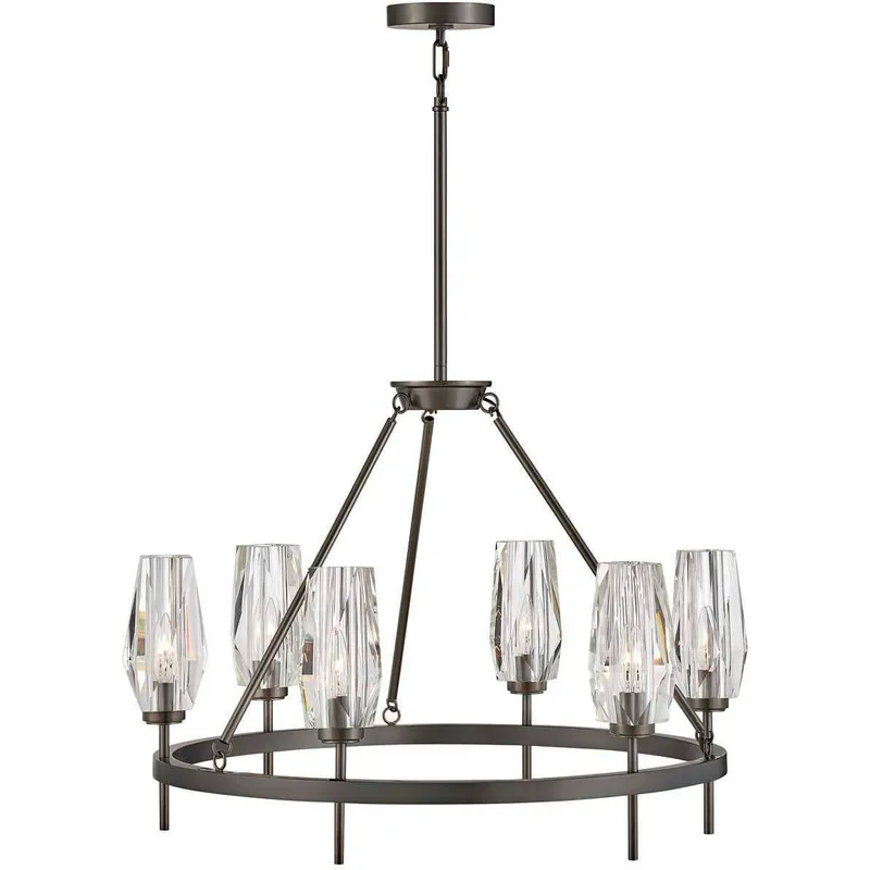 Ana 6 Light 30 inch Black Oxide Indoor Chandelier Ceiling Light