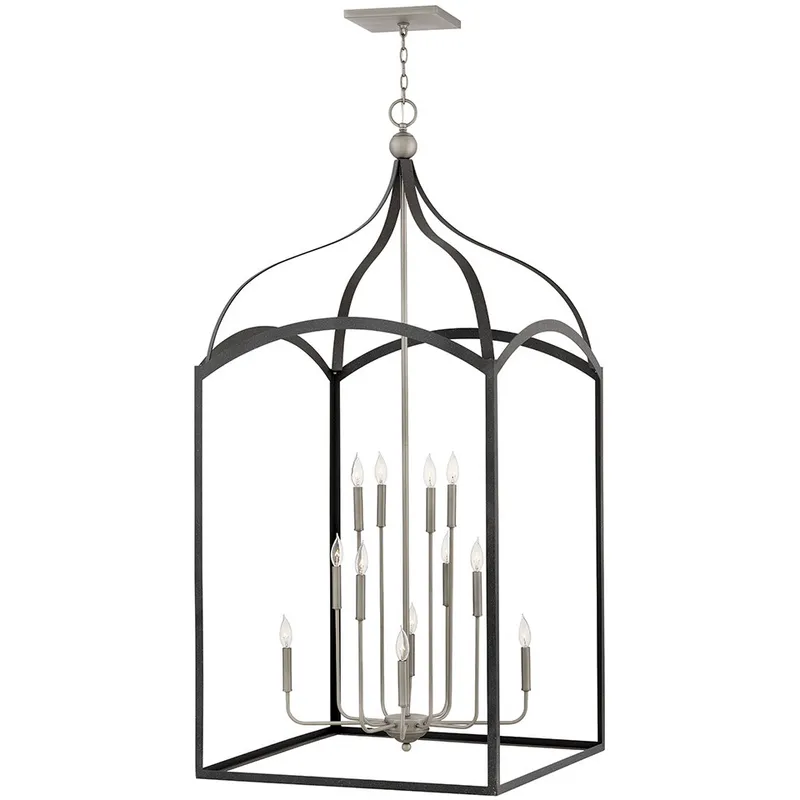 Clarendon 12 Light 30 inch Aged Zinc with Antique Nickel Indoor Chandelier Ceiling Light