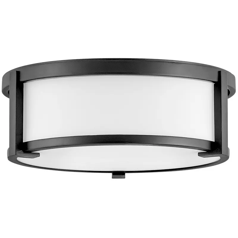 Lowell 2 Light 13.25 inch Black Indoor Flush Mount Ceiling Light