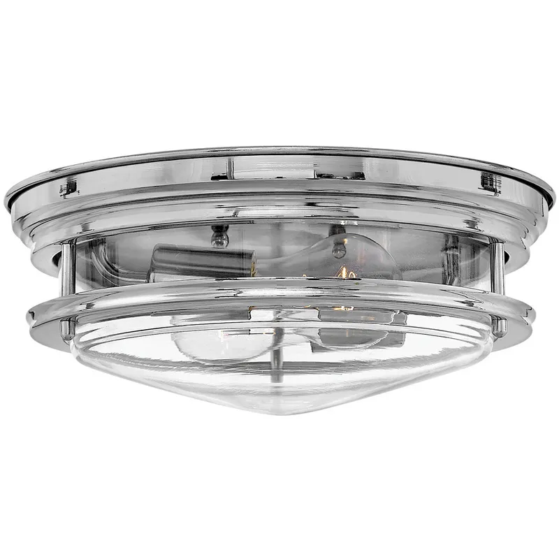 Hadley 2 Light 12 inch Chrome Indoor Flush Mount Ceiling Light in Clear