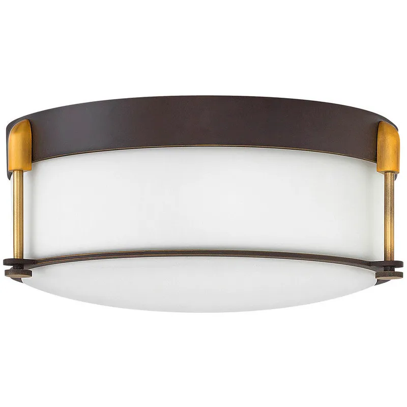 Colbin 3 Light 16.5 inch Oil Rubbed Bronze with Heritage Brass Indoor Flush Mount Ceiling Light
