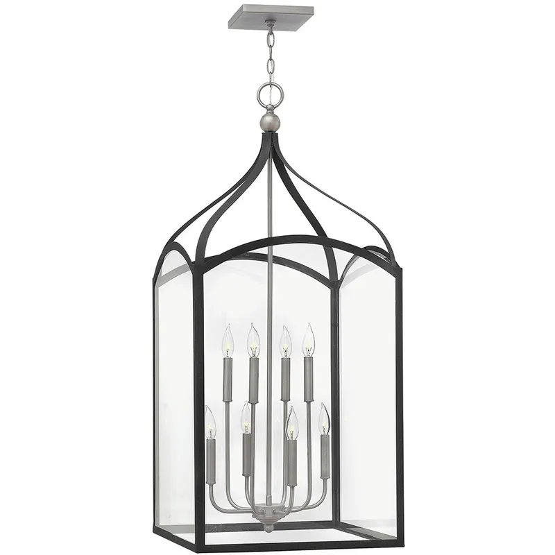 Clarendon 8 Light 20 inch Aged Zinc with Antique Nickel Indoor Foyer Light Ceiling Light
