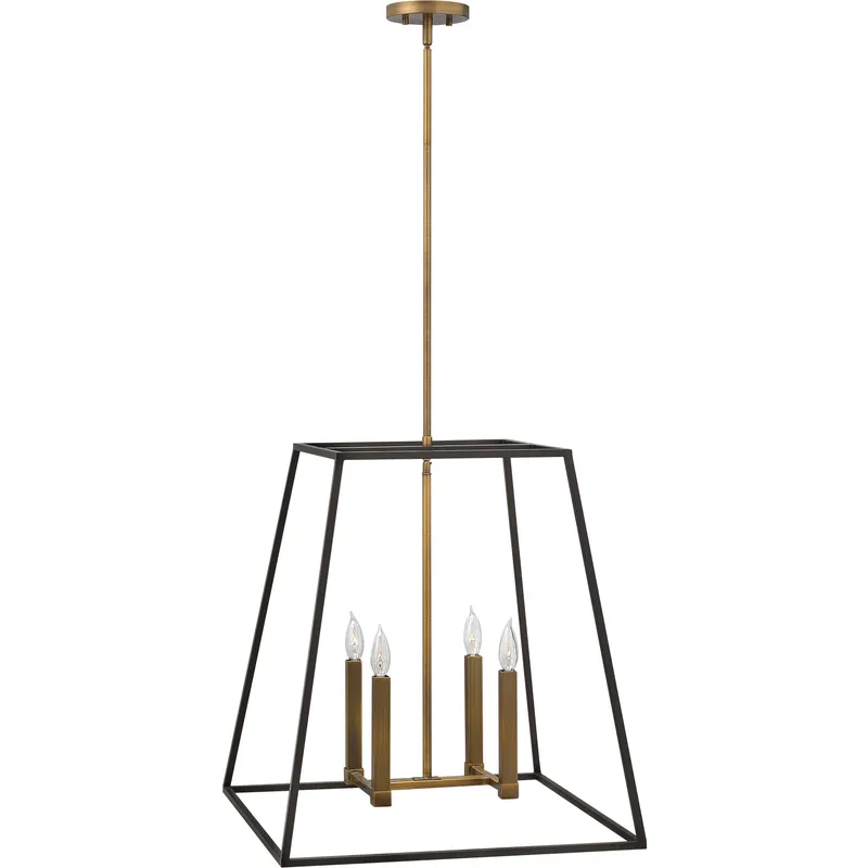 Fulton 4 Light 22 inch Bronze with Heirloom Brass Indoor Foyer Light Ceiling Light