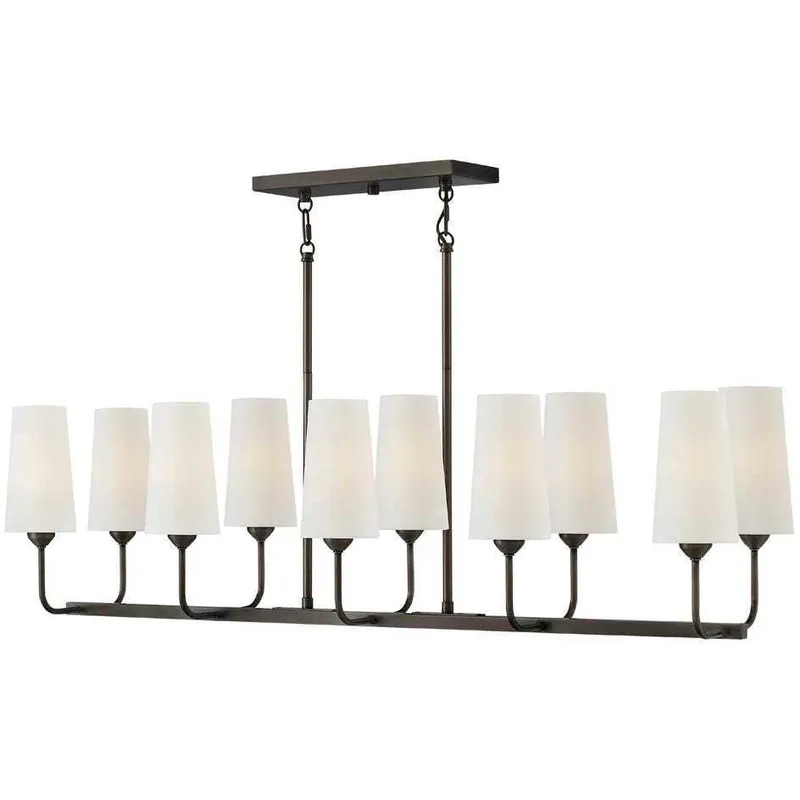 Lewis 44.25 inch Black Oxide Indoor Linear Chandelier Ceiling Light