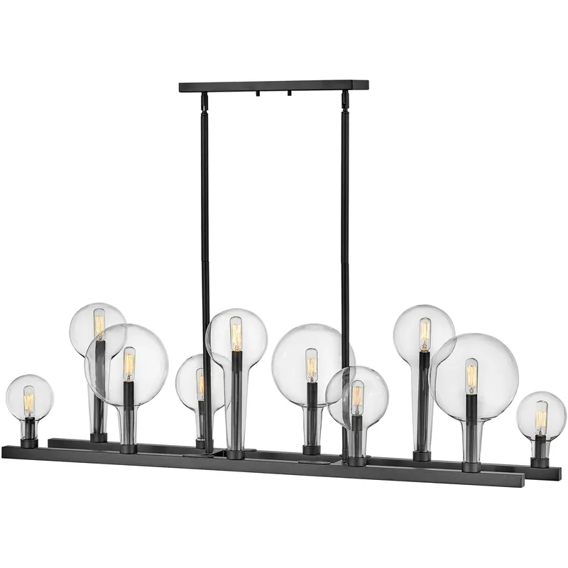 Alchemy 10 Light 48.25 inch Black Indoor Linear Chandelier Ceiling Light