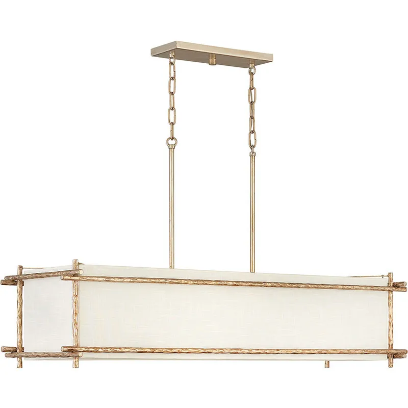 Poppy 8 Light 45 inch Black with Heritage Brass Indoor Linear Chandelier Ceiling Light
