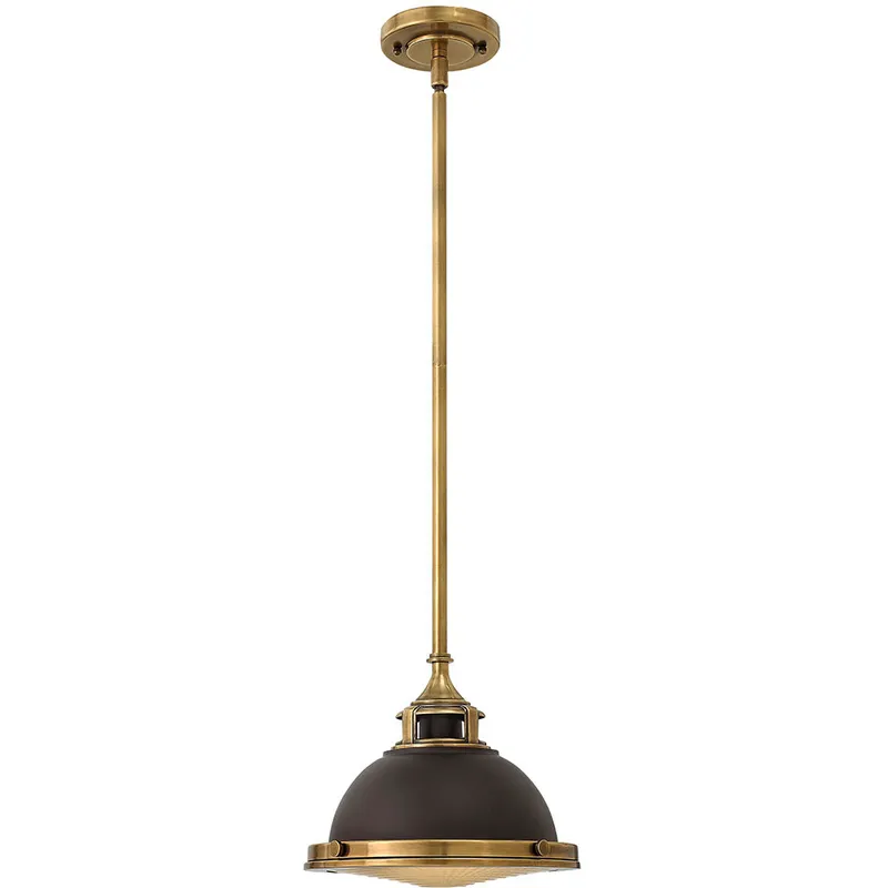 Amelia 1 Light 11.5 inch Buckeye Bronze with Heritage Brass Indoor Mini Pendant Ceiling Light