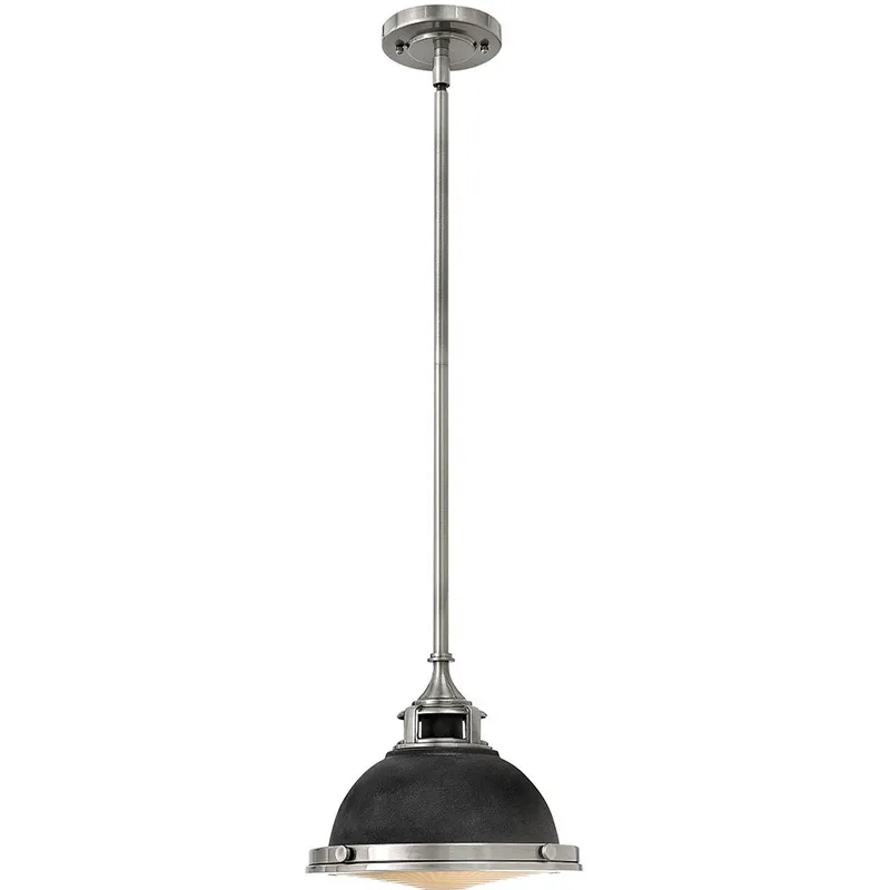 Amelia 1 Light 11.5 inch Aged Zinc with Antique Nickel Indoor Mini Pendant Ceiling Light