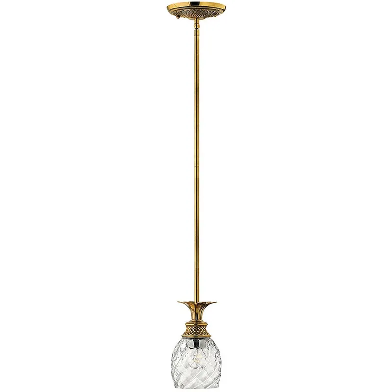 Plantation 1 Light 5 inch Burnished Brass Indoor Mini Pendant Ceiling Light
