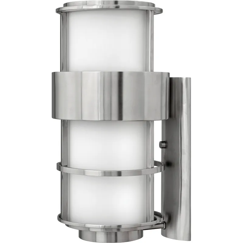 Saturn Outdoor Wall Mount Lantern in Stainless Steel, Large