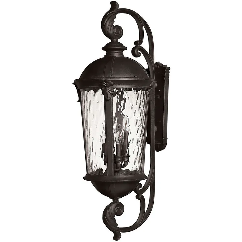 Estate Series Windsor Outdoor Wall Mount Lantern in Black, Extra Large