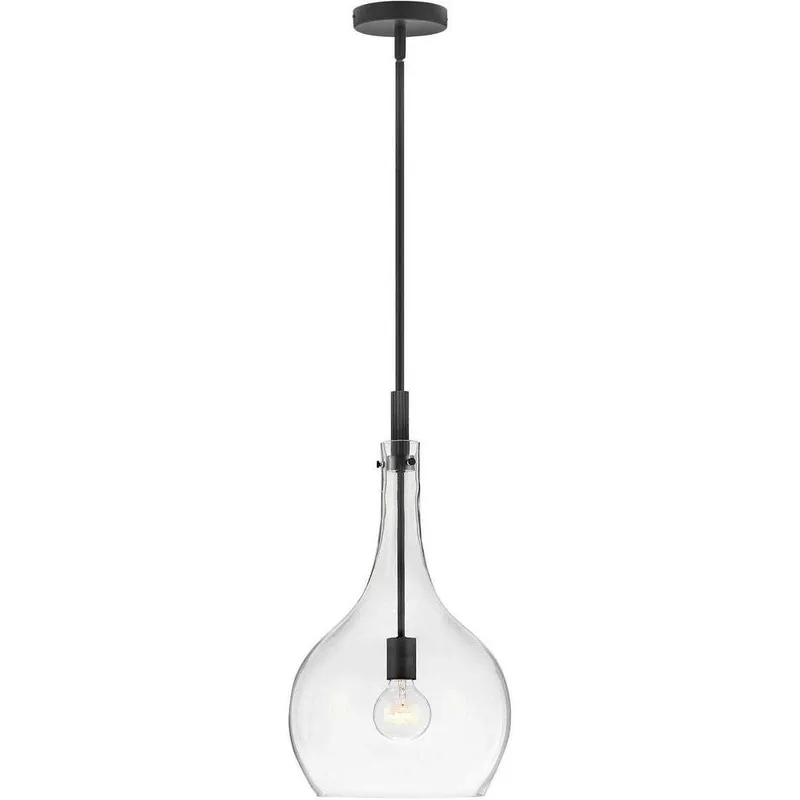 Ziggy 1 Light 12 inch Black Indoor Pendant Ceiling Light in Clear
