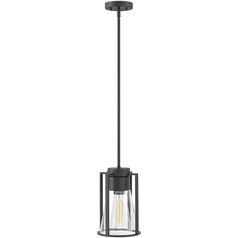 Refinery 1 Light 7.75 inch Black Indoor Pendant Ceiling Light in Clear