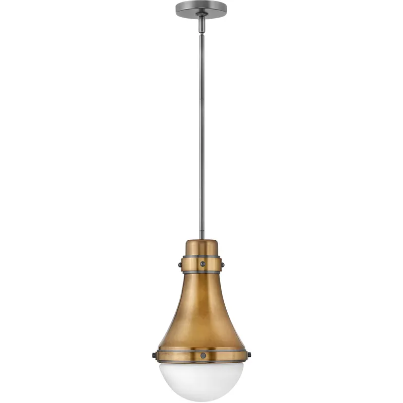 Oliver 1 Light 9 inch Heritage Brass with Black Oxide Indoor Pendant Ceiling Light
