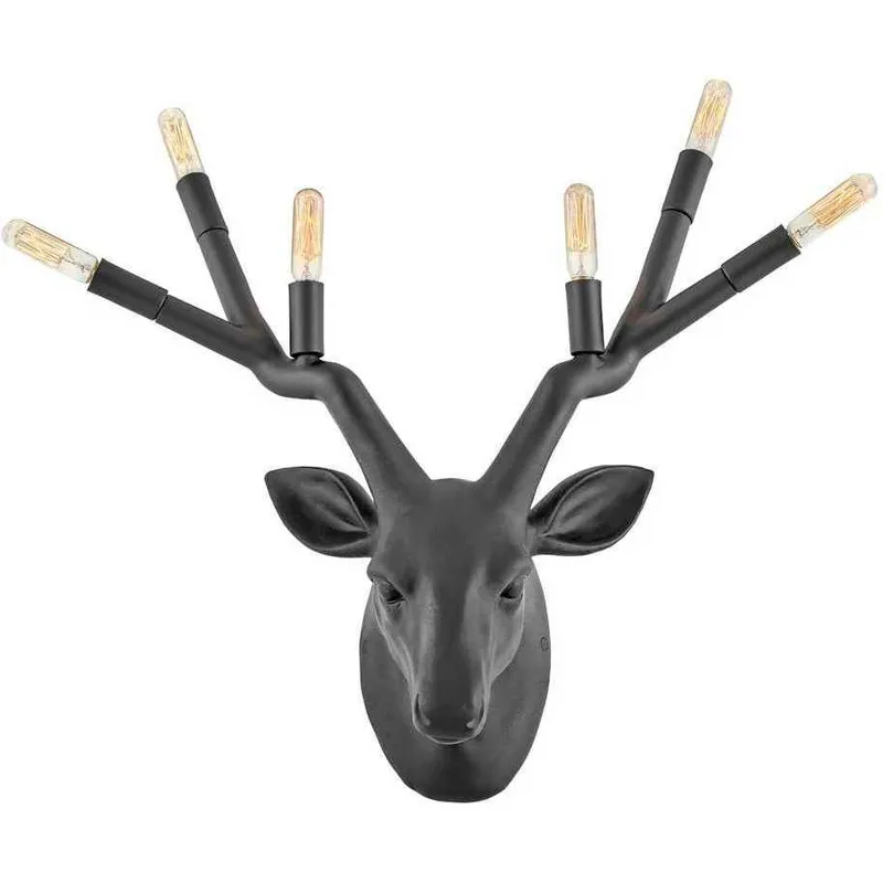 Stag 6 Light 22.75 inch Black Indoor Wall Sconce Wall Light