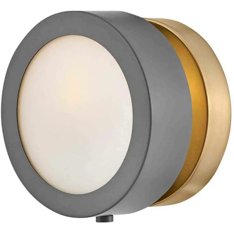 Mercer 6.75 inch Dark Matte Grey with Heritage Brass ADA Indoor Wall Sconce Wall Light