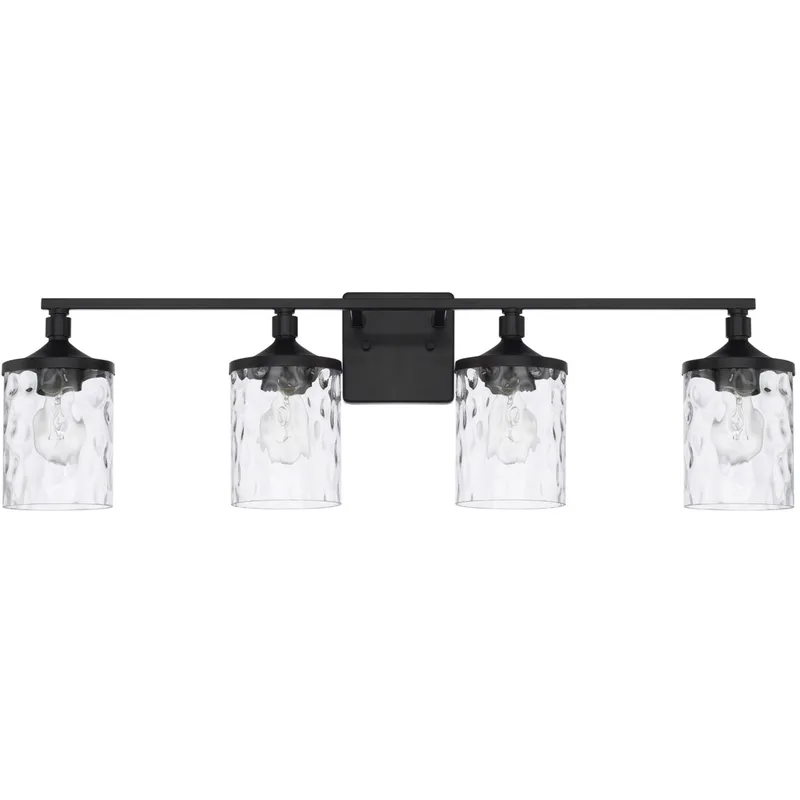 Colton 4 Light 33.5 inch Matte Black Vanity Light Wall Light