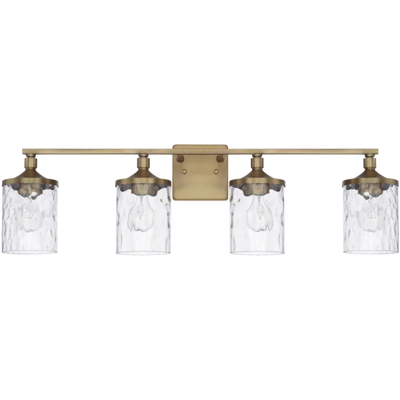 Colton 4 Light 33.5 inch Aged Brass Vanity Light Wall Light