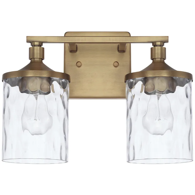 Colton 2 Light 13 inch Aged Brass Vanity Light Wall Light