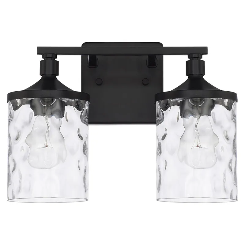 Colton 2 Light 13 inch Matte Black Vanity Light Wall Light