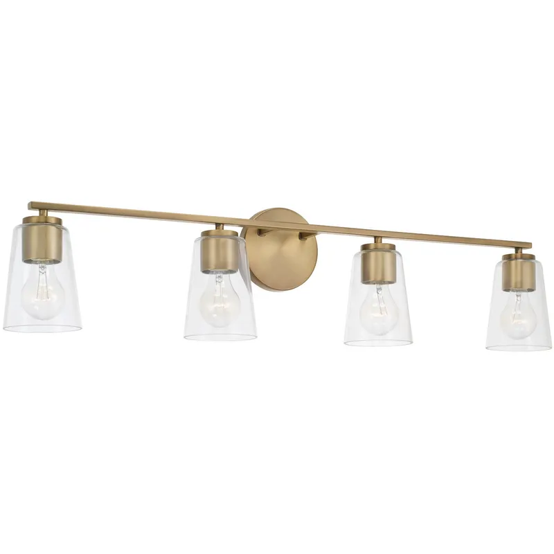 Portman 4 Light 35.25 inch Aged Brass Vanity Light Wall Light