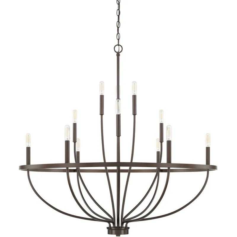 Greyson 12 Light 40 inch Bronze Chandelier Ceiling Light