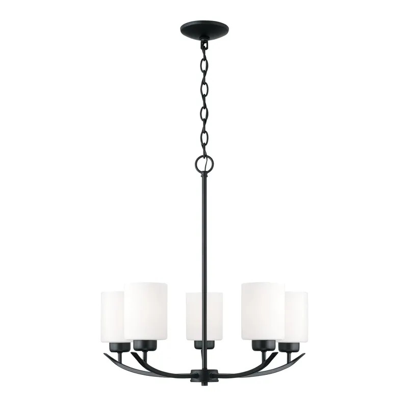 Dixon 5 Light 23 inch Matte Black Chandelier Ceiling Light