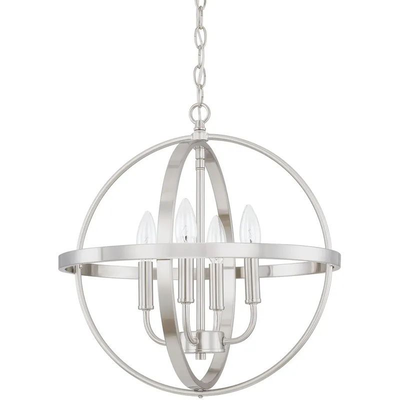 Elijah 4 Light 16.5 inch Brushed Nickel Pendant Ceiling Light
