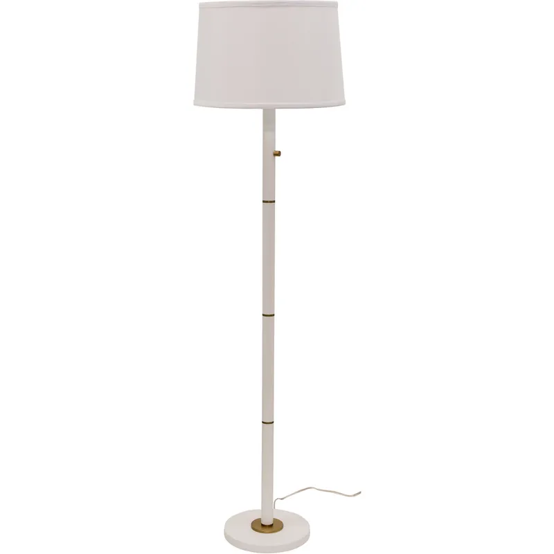 Rupert 62 inch 100 watt White with Weathered Brass Accents Floor Lamp Portable Light