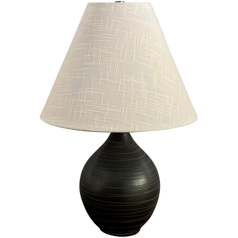 Scatchard 19 inch 100.00 watt Scored Black Matte Table Lamp Portable Light