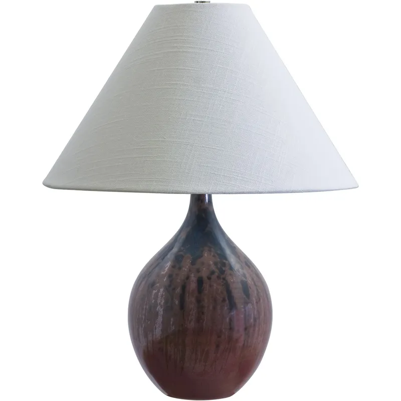 Scatchard 19 inch 100 watt Decorated Red Table Lamp Portable Light in Decorated Red Gloss