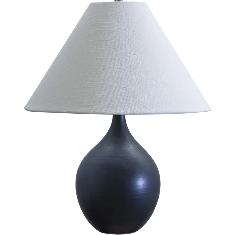 Scatchard 19 inch 100 watt Black Matte Table Lamp Portable Light