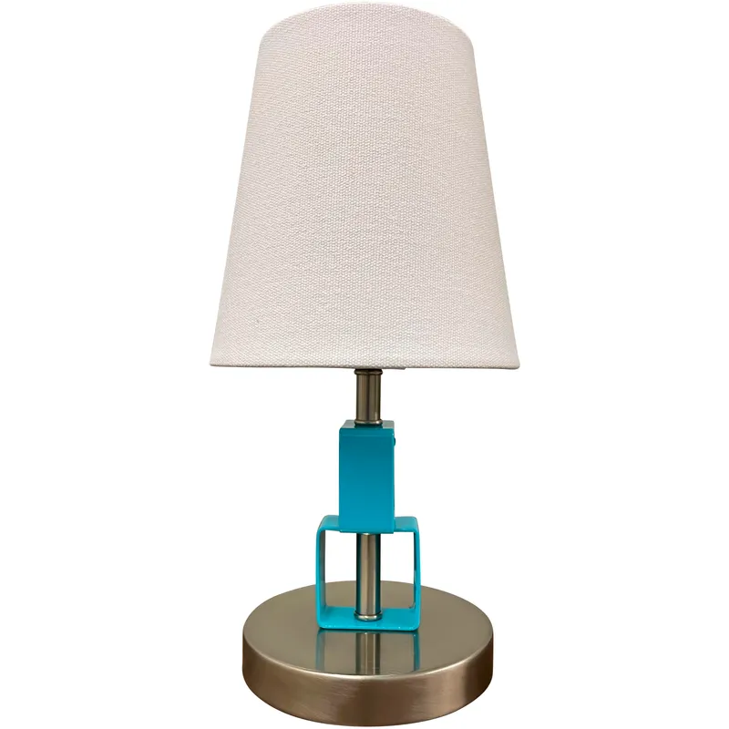 Bryson 12.75 inch 60.00 watt Satin Nickel and Azure Table Lamp Portable Light