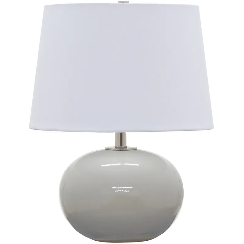 Scatchard 17 inch 100 watt Gray Gloss Table Lamp Portable Light