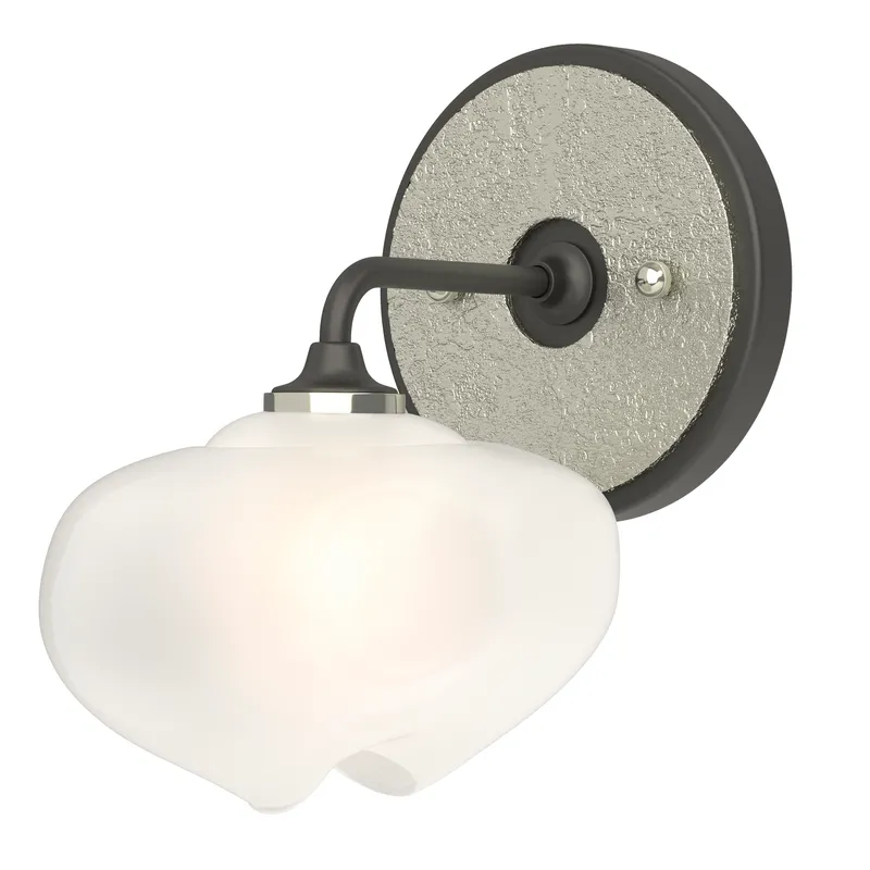 Ume 1 Light 7.4 inch Black and Sterling Curved Arm Bath Sconce Wall Light in Black/Sterling, Frosted, Curved Arm
