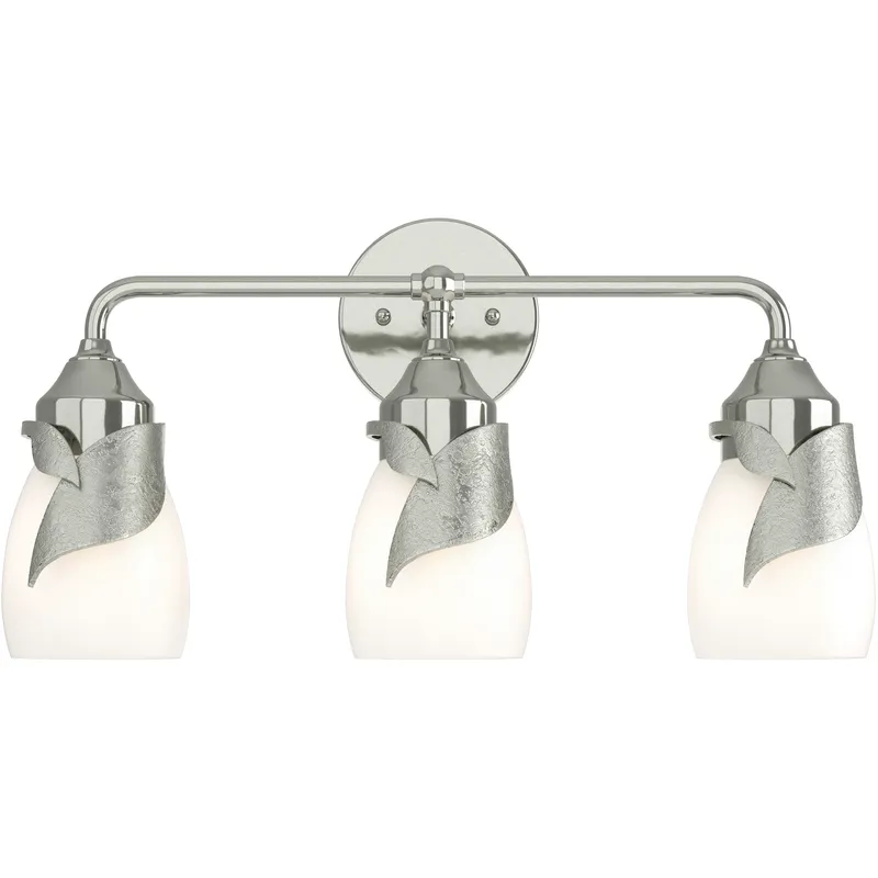 Lapas 3 Light 20.3 inch Sterling Bath Sconce Wall Light in Opal