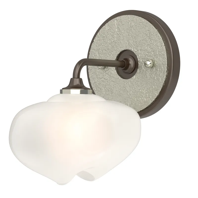 Ume 1 Light 7.4 inch Oil Rubbed Bronze and Sterling Curved Arm Bath Sconce Wall Light in Oil Rubbed Bronze/Sterling, Frosted, Curved Arm