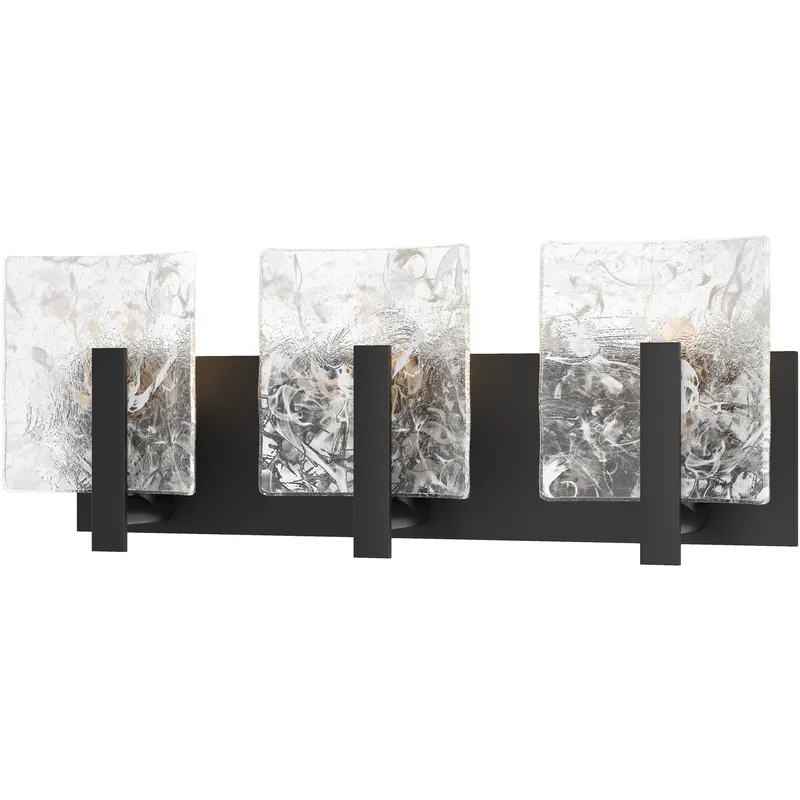 Arc 3 Light 21.5 inch Black Bath Sconce Wall Light
