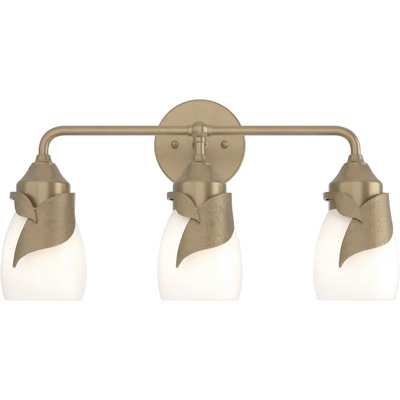 Lapas 3 Light 20.3 inch Soft Gold Bath Sconce Wall Light in Opal