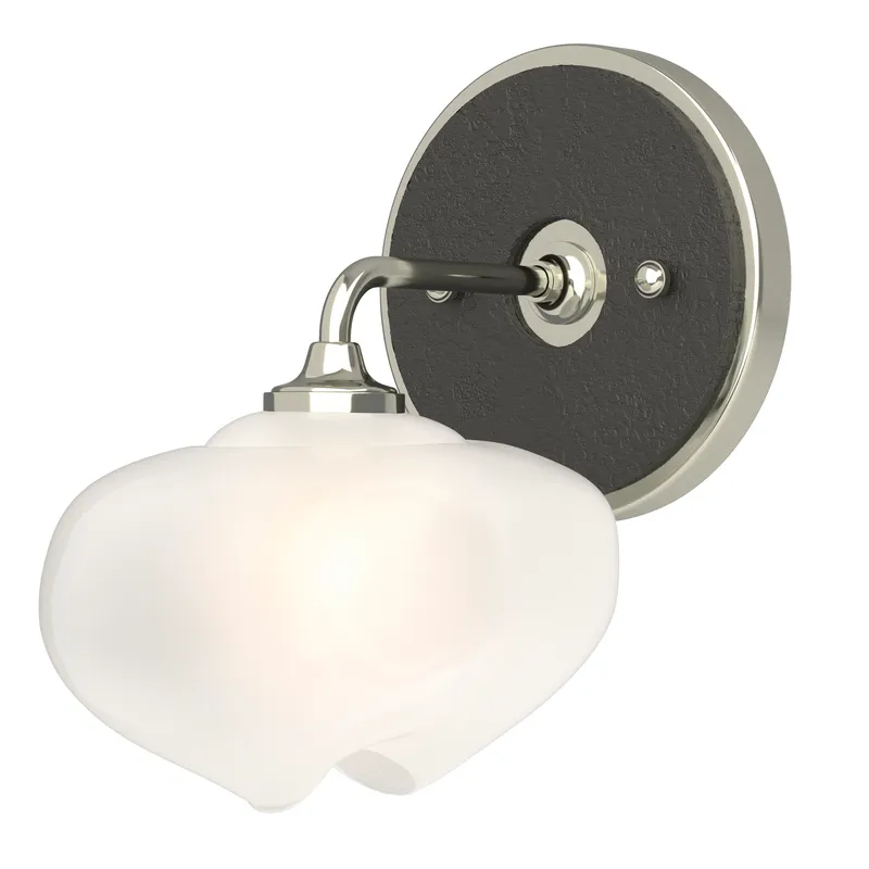 Ume 1 Light 7.4 inch Sterling and Black Curved Arm Bath Sconce Wall Light in Sterling/Black, Frosted, Curved Arm
